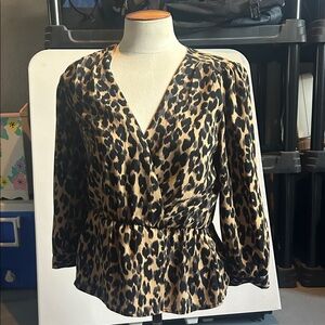 Halogen Leopard Print Blouse